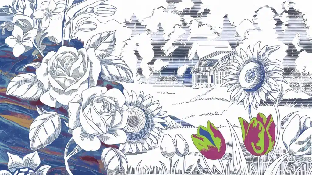 Desenhos para colorir com flores