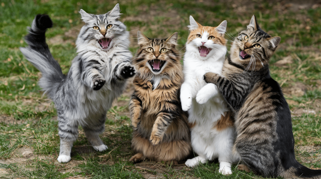 Dia Internacional do Gato, gatos felizes brincando