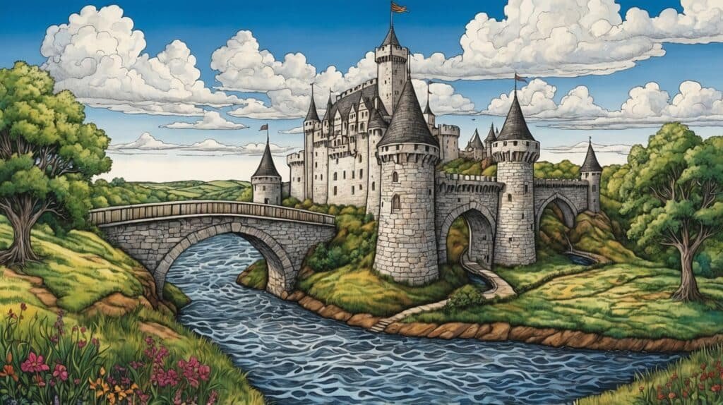 livro de colorir para adulto , castelo para pintar