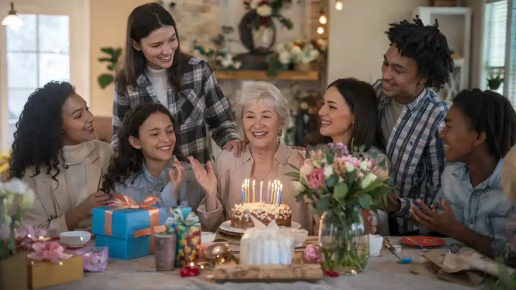Mensagens de Aniversário para Tia, família reunida